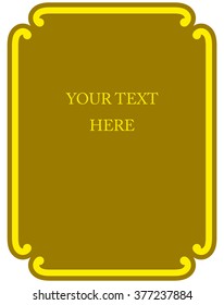 Yellow gold border frame deco vector art simple line corner