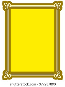 Yellow gold border frame deco vector art simple line corner