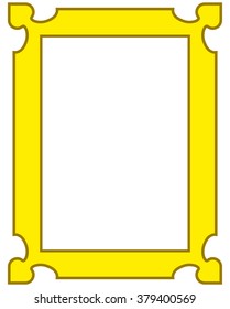 Yellow gold border frame deco vector art simple line corner