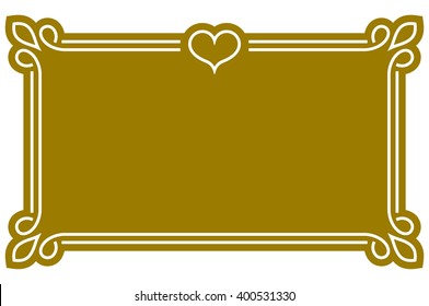 Yellow gold border frame deco vector art simple line corner