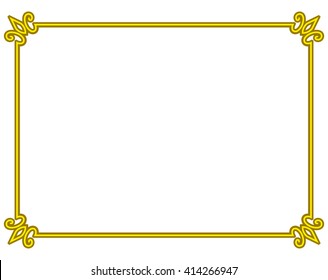 Yellow Gold Border Frame Deco Vector Stock Vector (Royalty Free ...