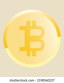 Yellow and gold Brown Gradient Bitcoin Illustration you can use in your projects