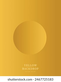 Diseño de fondo circular amarillo y dorado. Juego de exhibición de producto minimalista. Fondo geométrico de color de moda con espacio de copia. Vista superior de la escena del podio. Ilustración vectorial
