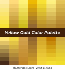 yellow gold color palette set, vector with various gold colors.