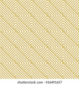 Yellow gold color Seamless pattern of square pixel mosaic design as textiles, presentations, wallpapers. Vector Image.