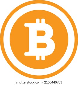 yellow gold colored bitcoin vector icon illustration.