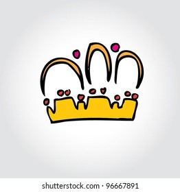 yellow ,gold crown - vector illustration