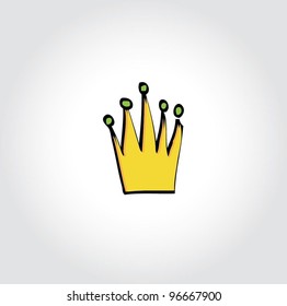 yellow ,gold crown - vector illustration