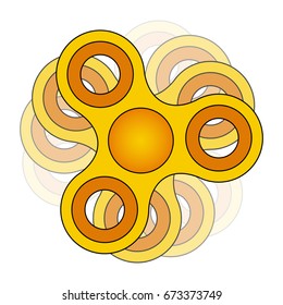 Yellow Gold Fidget Spinner Rotating Isolated - Hand Spinner