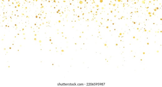 Yellow gold glitter confetti on white background. Vector