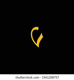 yellow gold letter v icon logo