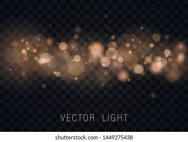 	
Yellow Gold Light abstract glowing bokeh lights effect isolated on transparent background. Festive purple and golden luminous background. Christmas concept. Blurred light frame. Vector 