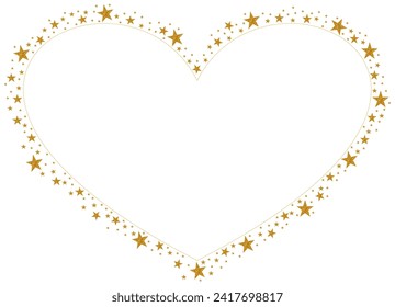 Yellow or Gold Love with gold Sparkling glitter Stars Vector clipart icon #3