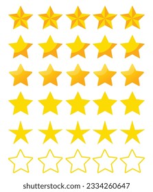 Yellow, gold, orange shiny vector symbol. Original vector star sparkling icon set. Bright fireworks, twinkling decorations, shiny flashes. Shining stars light effects and bursts collection. Vector