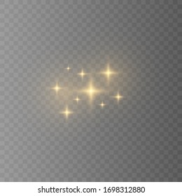 Yellow, gold, orange sparkles symbols vector. The set of original vector stars sparkle icon. Bright firework, decoration twinkle, shiny flash.  