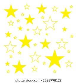 Yellow, gold, orange sparkles symbols vector. The set of original vector stars sparkle icon. Bright firework, decoration twinkle, shiny flash. Glowing light effect stars and bursts collection. Vector