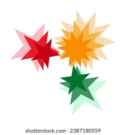 Yellow, gold, and orange sparkles symbols vector. Colorful vector stars sparkle icon. Decoration twinkle, shiny flash. Glowing light effect stars