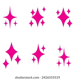 Yellow, gold, orange sparkles symbols vector. The set of original vector stars sparkle icon. Bright firework, decoration twinkle, shiny flash. Glowing light effect stars and bursts collection. Vector