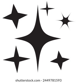 Yellow, gold, orange sparkles symbols vector. The set of original vector stars sparkle icon. Bright firework, decoration twinkle, shiny flash. Glowing light effect stars and bursts collection. Vector
