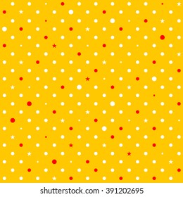 Yellow Gold Polka Dot Background Vector Illustration