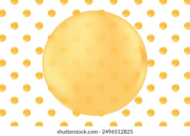 Yellow, gold polka dot texture with shiny gradient circles isolated, transparent background. Aesthetic geometric wallpaper. Great for presentation, poster, web banner