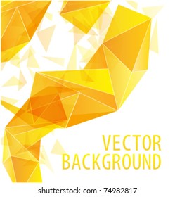 Yellow gold triangle abstract vector background