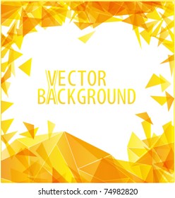Yellow gold triangle abstract vector background