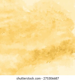 Yellow Gold Watercolor Texture Background, Hand Painted Vector Illustration