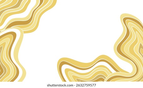 Fondo neutral de las ondas del oro amarillo para las presentaciones, ilustración ondulada del Vector, Elementos de diseño aislados Abstractas