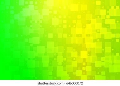 Yellow golden green shades vector abstract glowing background with random sizes rounded corners tiles 