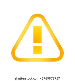 Yellow golden triangle exclamation mark warning sign icon vector design