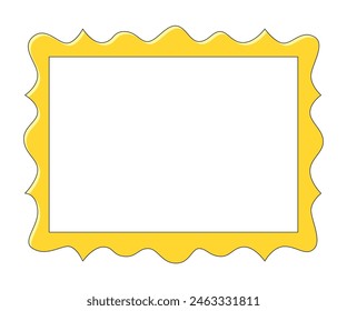 Yellow golden vintage style frame with a white blank canvas board vector