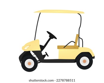 Yellow golf car. vector illustration