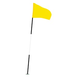 Yellow Golf Flag Isolated On White Vector, Sport Equipment