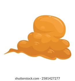 Yellow gooey substance forming an abstract blob shape