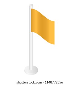 Yellow gps flag icon. Isometric of yellow gps flag vector icon for web design isolated on white background