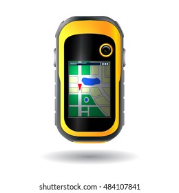 Yellow GPS navigator icon. Geolocation