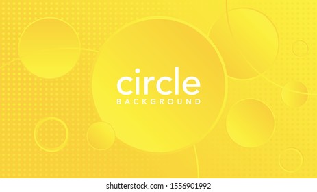 yellow gradation circle abstract modern background vector template