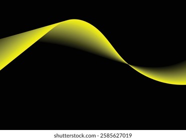 An Yellow gradient Abstract shape With Solid black colour background .Black Wallpaper , Black with yellow wallpaper.