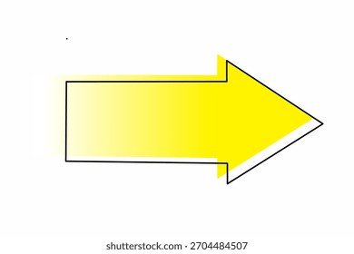 Icono de flecha de degradado amarillo para Diseño gráfico de dirección, navegación, resaltado y Web