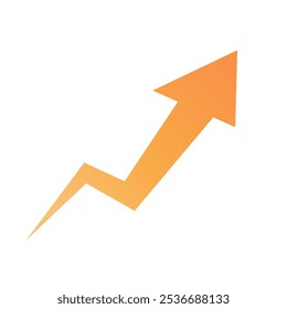 Yellow gradient arrow rising vigorously