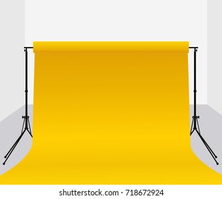 Yellow gradient Backdrop Background studio for photographer in the gray room