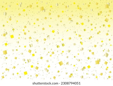 Yellow gradient background with gold leaf squares.