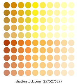 Yellow gradient circles. Orange color fade. Geometric dots design. Gradient pattern vector.