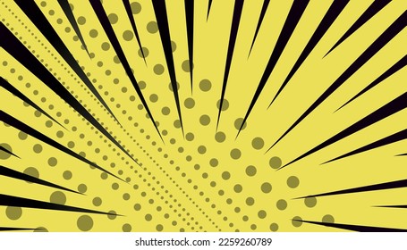 Yellow gradient color comic illustration background with black stripe. Perfect for wallpapers, banners, website backgrounds and more.