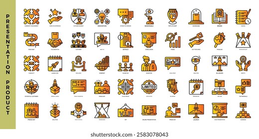 Yellow gradient color product presentation icon