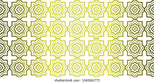 Yellow gradient Color Seamless Lace Pattern With Abstract Geometric. Stylish Fashion Design Background For Invitation Card. Illustration