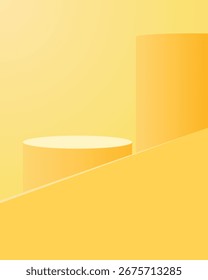Yellow Gradient Cylindrical Podium Platforms