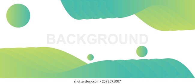 Yellow gradient green banner template.