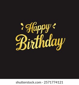 Yellow Gradient Happy Birthday Lettering Vector